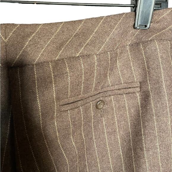 Vintage Pendleton Wool Trousers Womens 10P High Rise Brown Pinstriped Casual - Picture 4 of 9